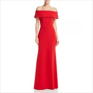 Red Off The Shoulder Long Dress by Aqua